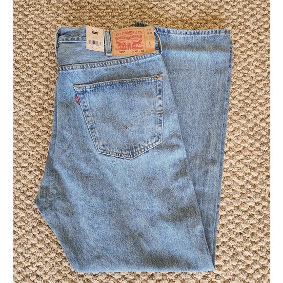Levi's 501 Jeans Men's 40x32 Blue Original Premium Straight Button Fly Cowboy - Picture 1 of 12